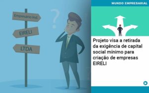 Projeto Visa A Retirada Da Exigencia De Capital Social Minimo Para Criacao De Empresas Eireli - Lancei Contabilidade - Escritório Contábil no Rio de Janeiro/RJ