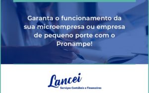 Pronampe Essa é A Chance De Fortalecer A Sua Microempresa Ou Empresa De Pequeno Porte Na Pandemia! Lancei - Lancei Contabilidade - Escritório Contábil no Rio de Janeiro/RJ